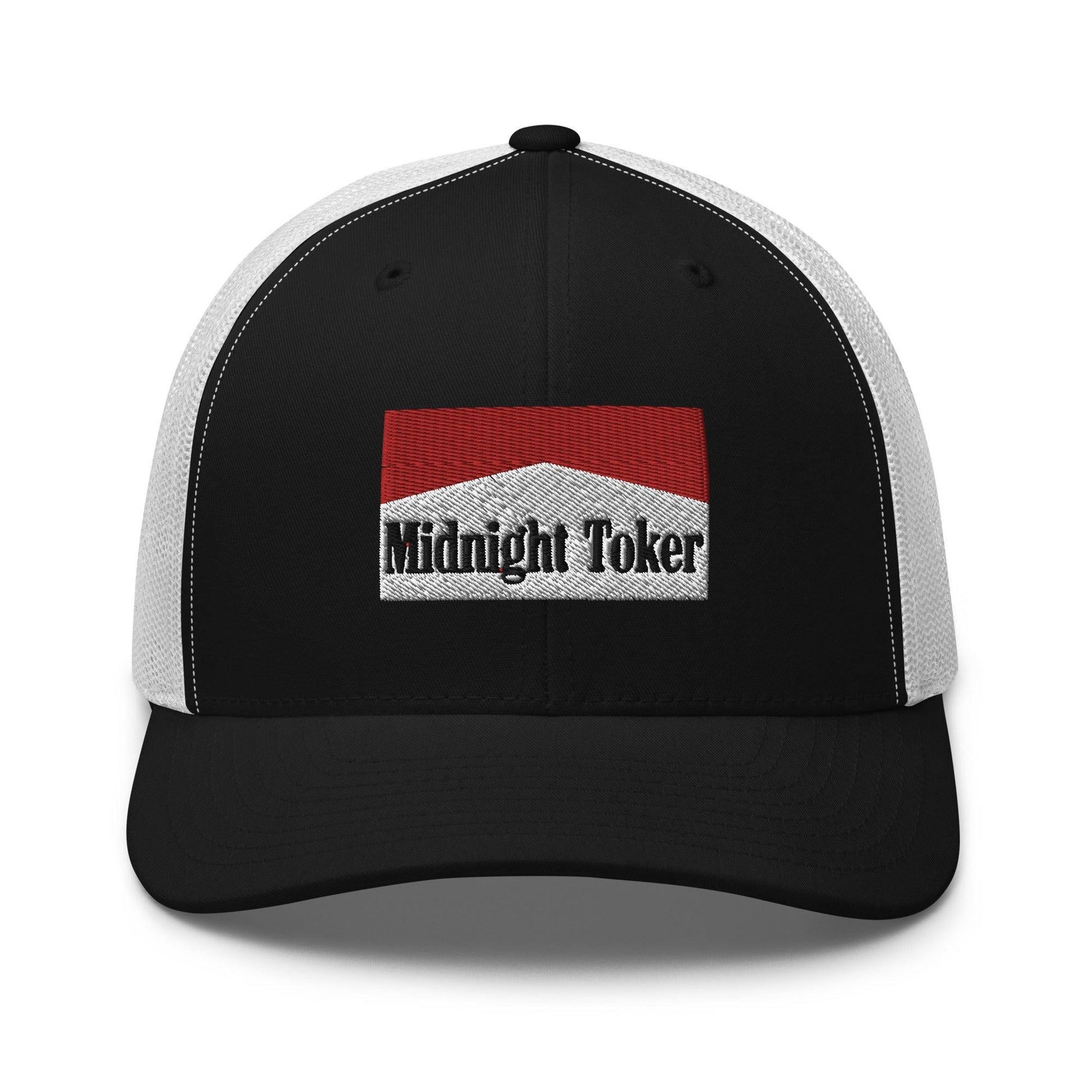 Midnight Toker Retro Trucker Hat - Black/ White