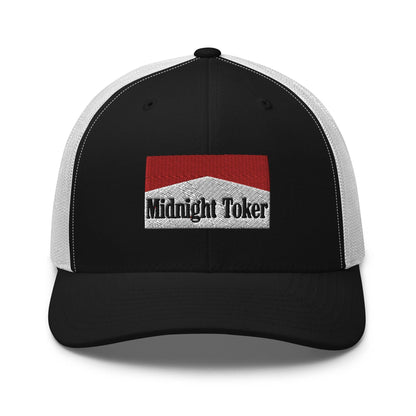 Midnight Toker Retro Trucker Hat - Black/ White