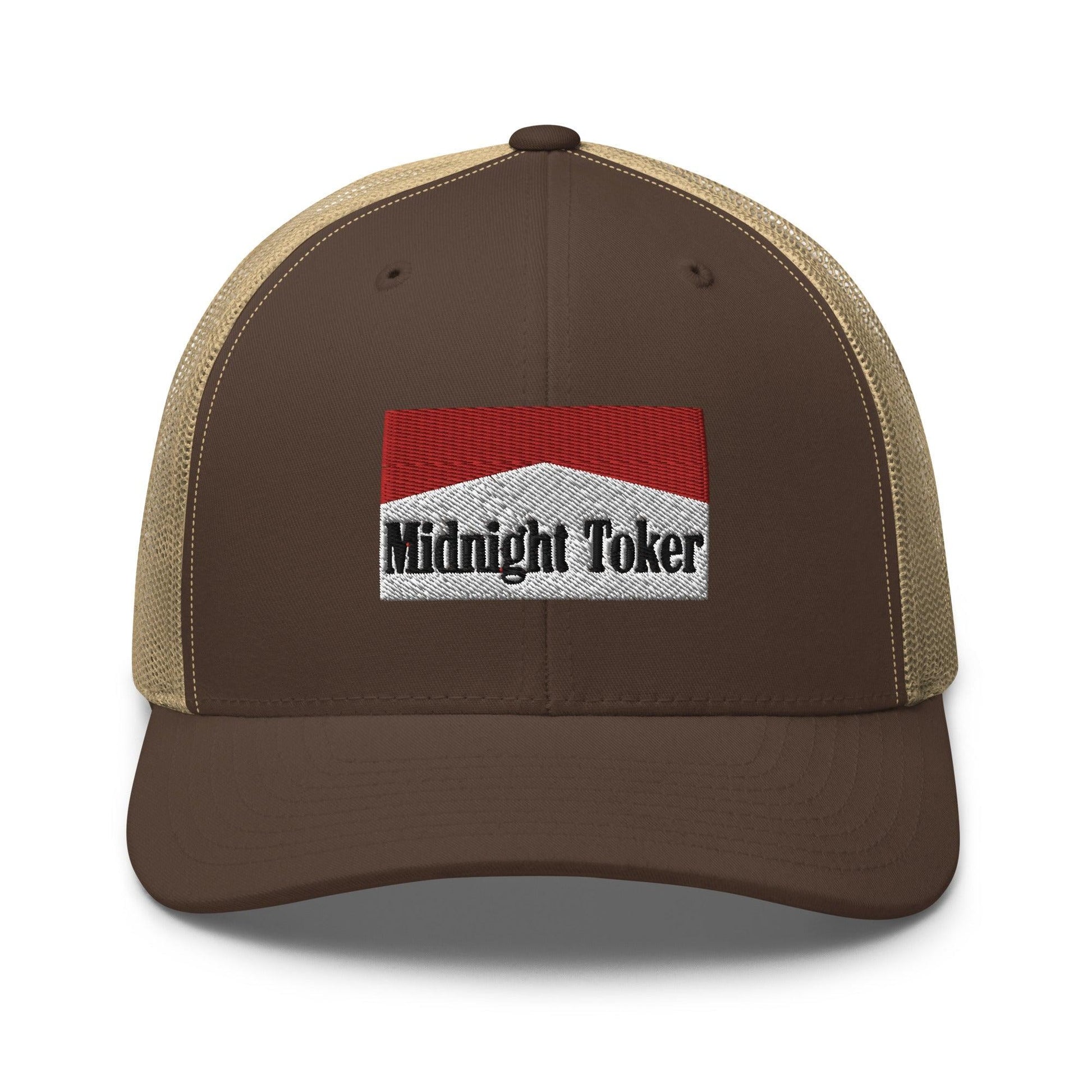 Midnight Toker Retro Trucker Hat - Brown/ Khaki