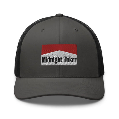 Midnight Toker Retro Trucker Hat - Charcoal/ Black