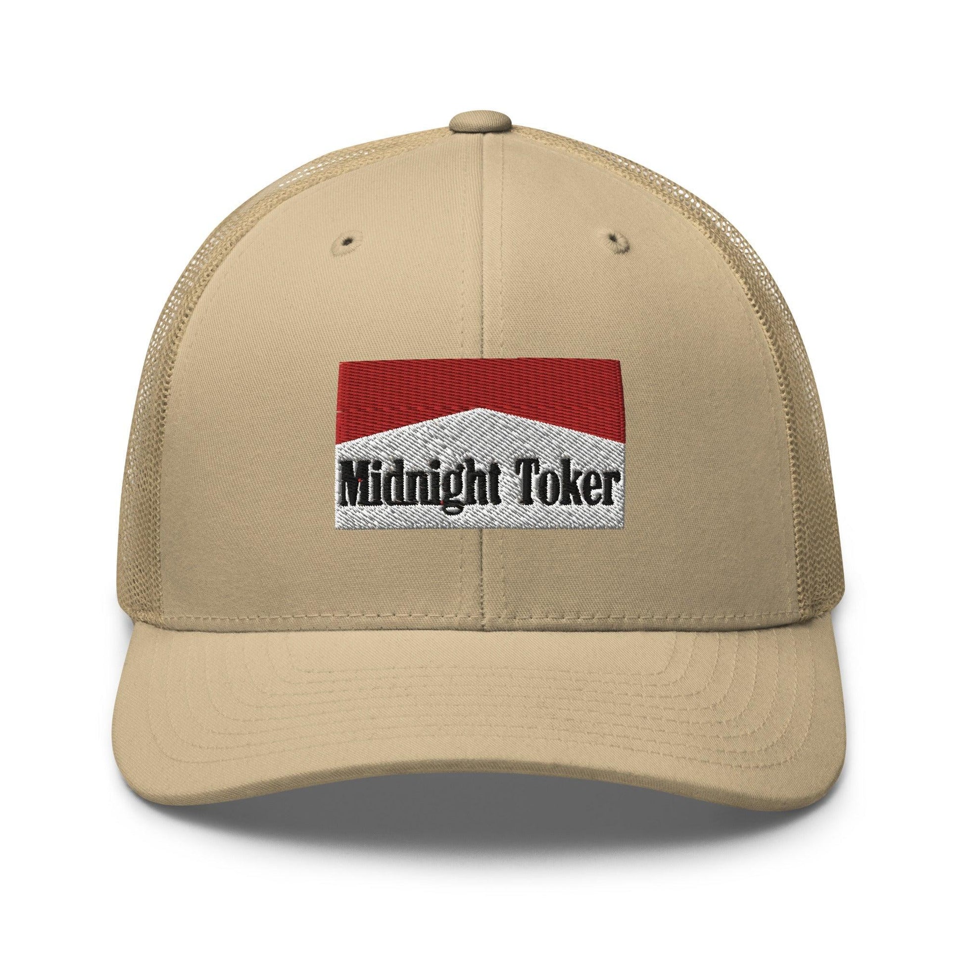 Midnight Toker Retro Trucker Hat - Khaki