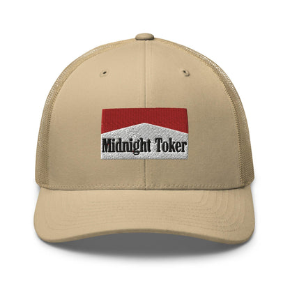 Midnight Toker Retro Trucker Hat - Khaki