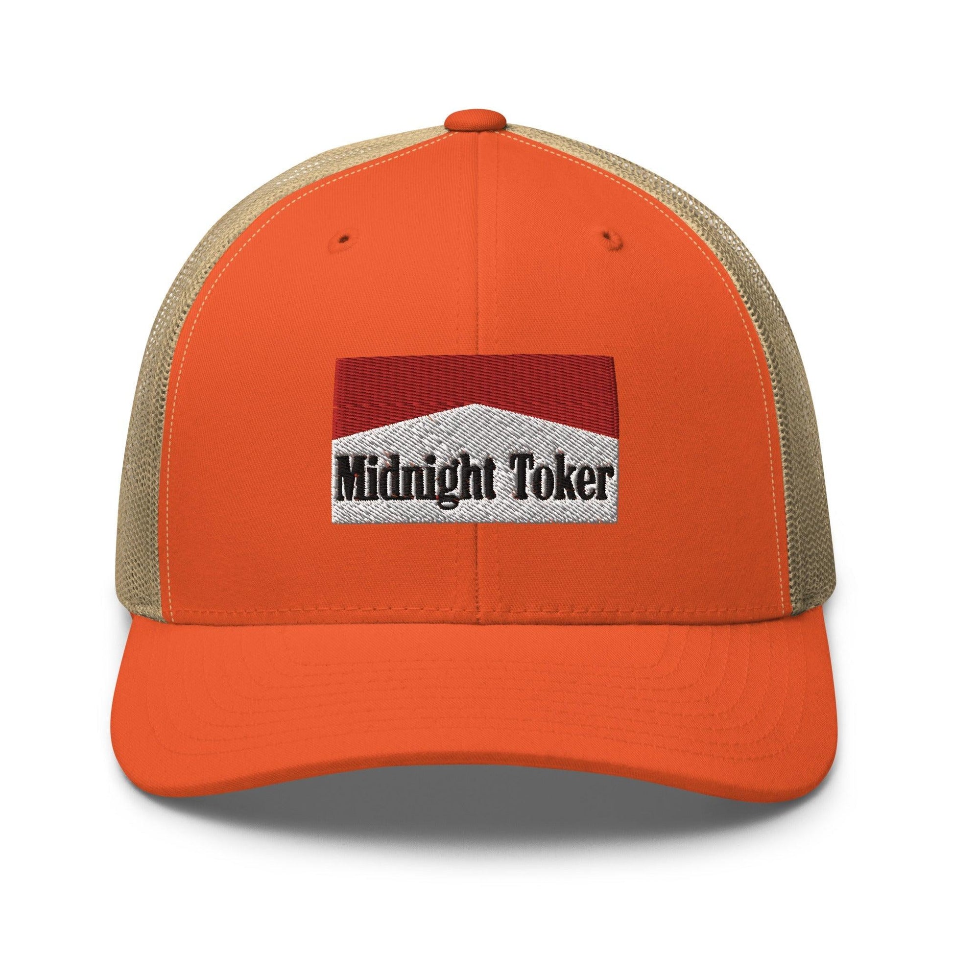 Midnight Toker Retro Trucker Hat - Rustic Orange/ Khaki