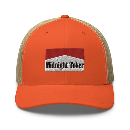 Midnight Toker Retro Trucker Hat - Rustic Orange/ Khaki