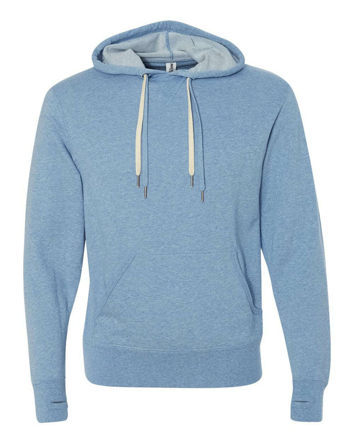 Midweight French Terry Hooded Sweatshirt PRM90HT - Sky Heather / XS - Sweatshirts & Hoodies