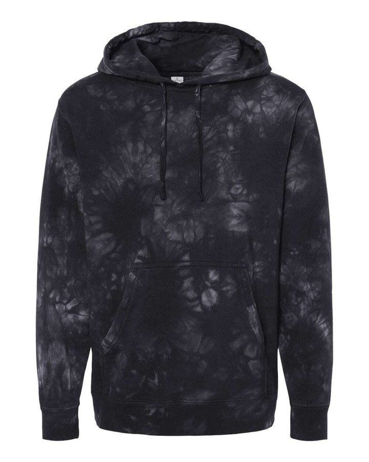 Midweight Tie-Dyed Hooded Sweatshirt PRM4500TD - Tie Dye Black / XS - Sweatshirts & Hoodies