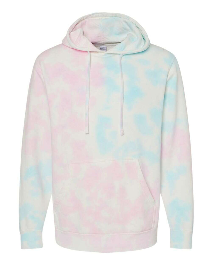 Midweight Tie-Dyed Hooded Sweatshirt PRM4500TD - Tie Dye Cotton Candy / XS - Sweatshirts & Hoodies