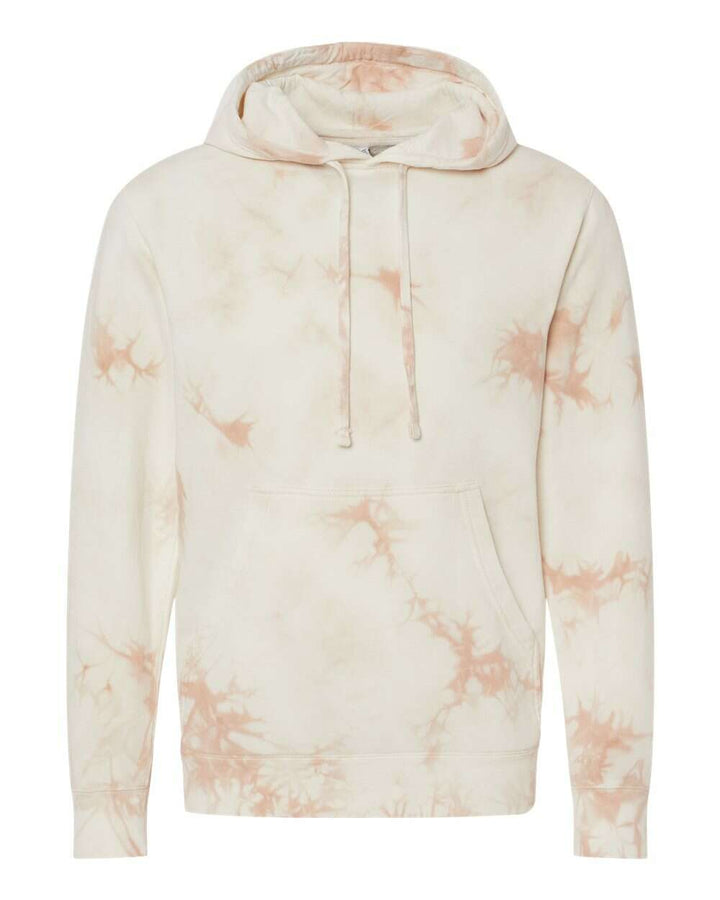 Midweight Tie-Dyed Hooded Sweatshirt PRM4500TD - Tie Dye Dusty Pink / XS - Sweatshirts & Hoodies