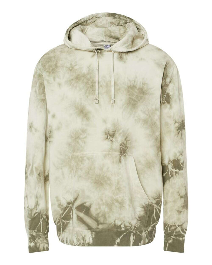 Midweight Tie-Dyed Hooded Sweatshirt PRM4500TD - Tie Dye Olive / XS - Sweatshirts & Hoodies