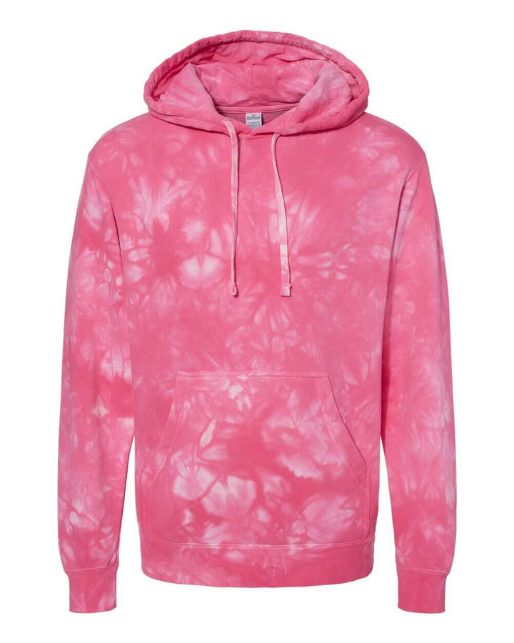 Midweight Tie-Dyed Hooded Sweatshirt PRM4500TD - Tie Dye Pink / XS - Sweatshirts & Hoodies