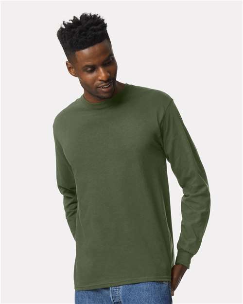 Military green ultra cotton tee: custom apparel ready! Lst-mg