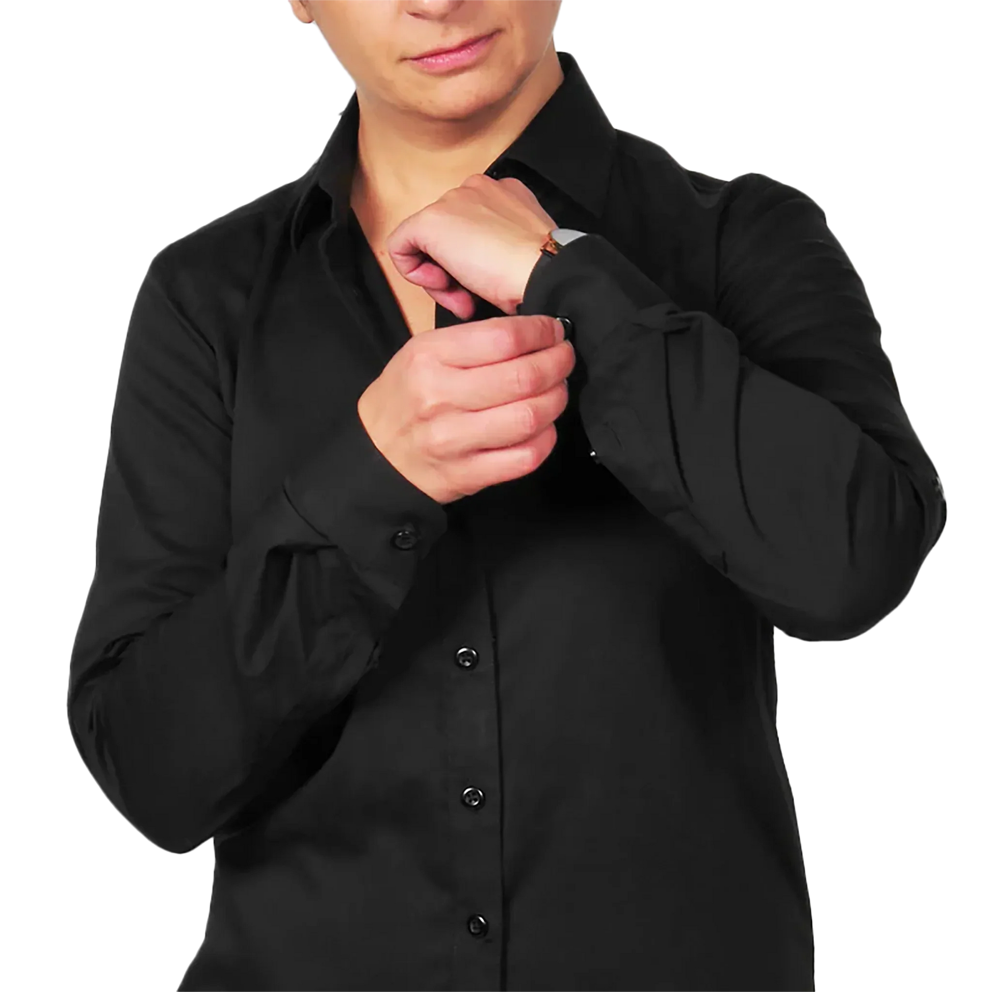Mirvik The Milano Ladies’ Premium Shirt - Black / XS - Shirts & Tops