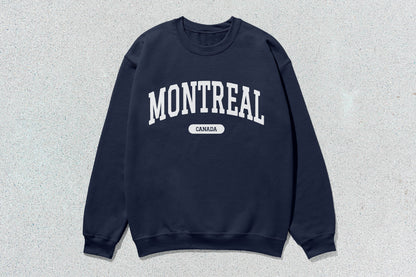 Dark blue Montreal crewneck sweatshirt in heavy blend for custom apparel collection