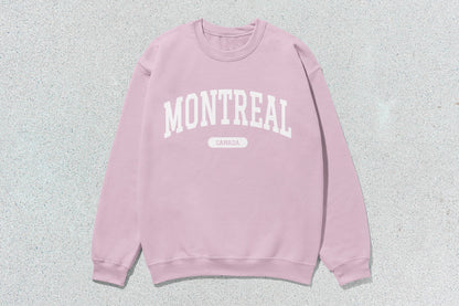 Pink sweatshirt from Montreal Crewneck collection, crafted with heavy blend fabric for custom apparel excellence