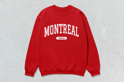 Red Montreal Crewneck Sweatshirt in heavy blend, ideal for custom apparel designs