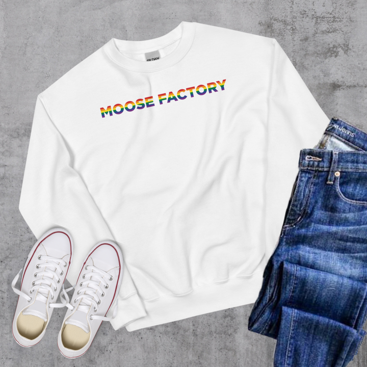 Moose Factory Pride Crewneck - White / S