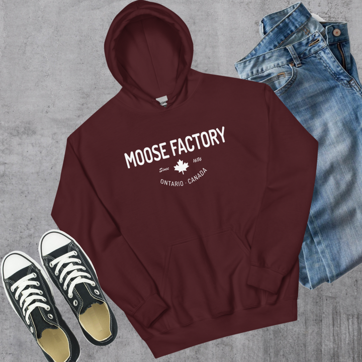 Moose Factory since 1686 Hoodie - Maroon / S