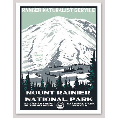 Mount Rainier National Park WPA Sticker Large - sticker