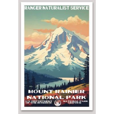 Mount Rainier National Park WPA Sticker Large - sticker