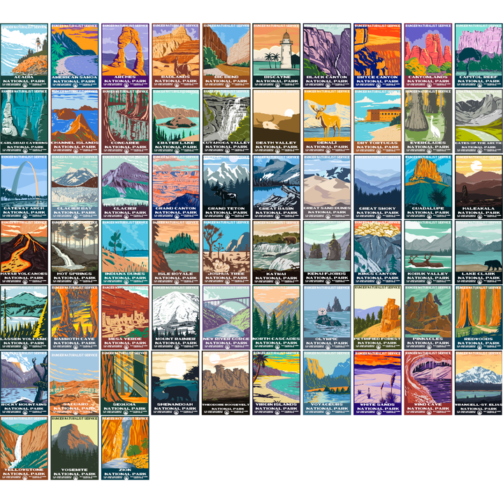 National Park Magnet Collection WPA Style - magnet