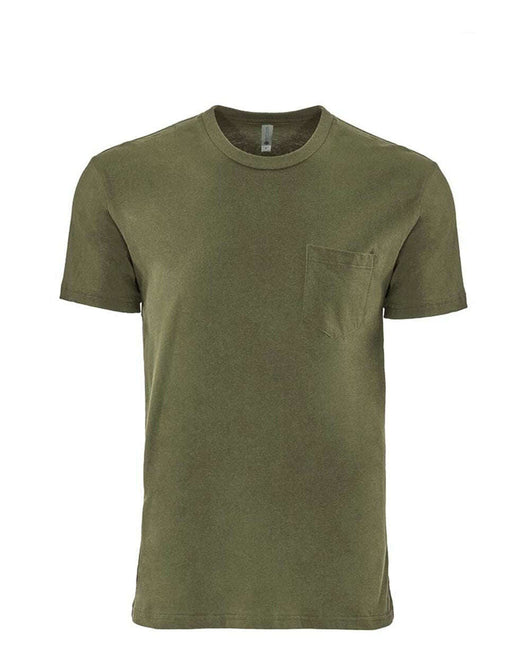 Next Level Cotton Pocket T-Shirt 3605 - Military Green / XS - T-Shirts - Premium