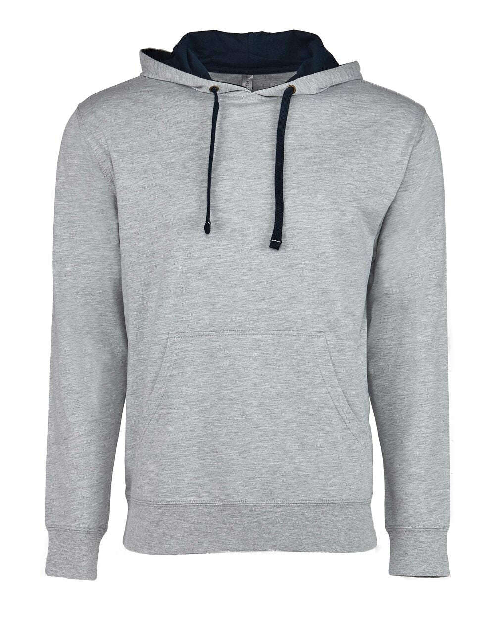 Next Level Laguna Hoodie 9301 - Heather Grey/ Midnight Navy / XS - Sweatshirts & Hoodies