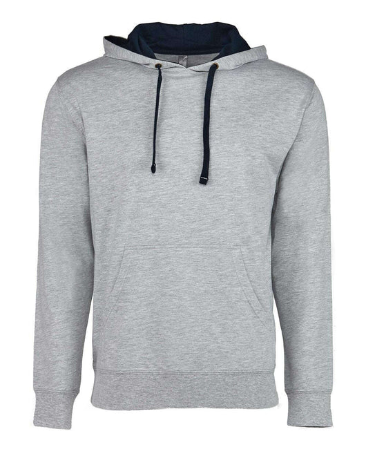 Next Level Laguna Hoodie 9301 - Heather Grey/ Midnight Navy / XS - Sweatshirts & Hoodies