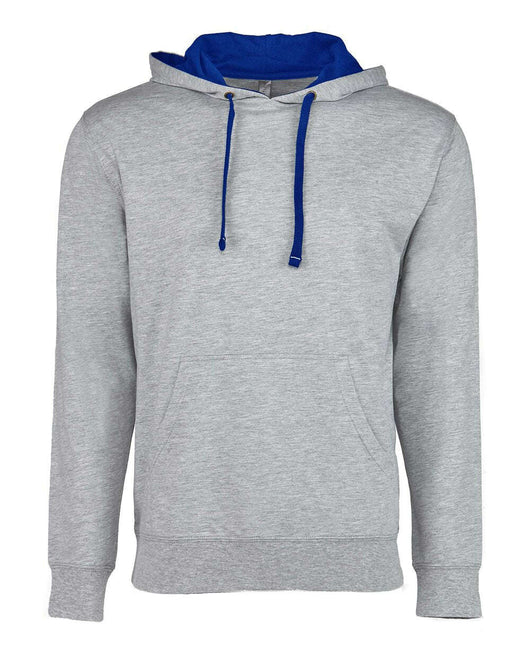 Next Level Laguna Hoodie 9301 - Heather Grey/ Royal / XS - Sweatshirts & Hoodies