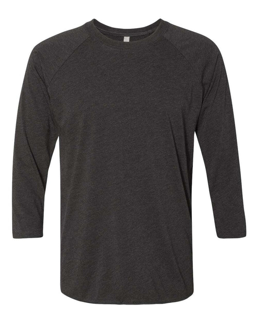 Next Level Triblend Three-Quarter Raglan T-Shirt 6051 - Vintage Black Sleeves/ Vintage Black Body / XS - T-Shirt