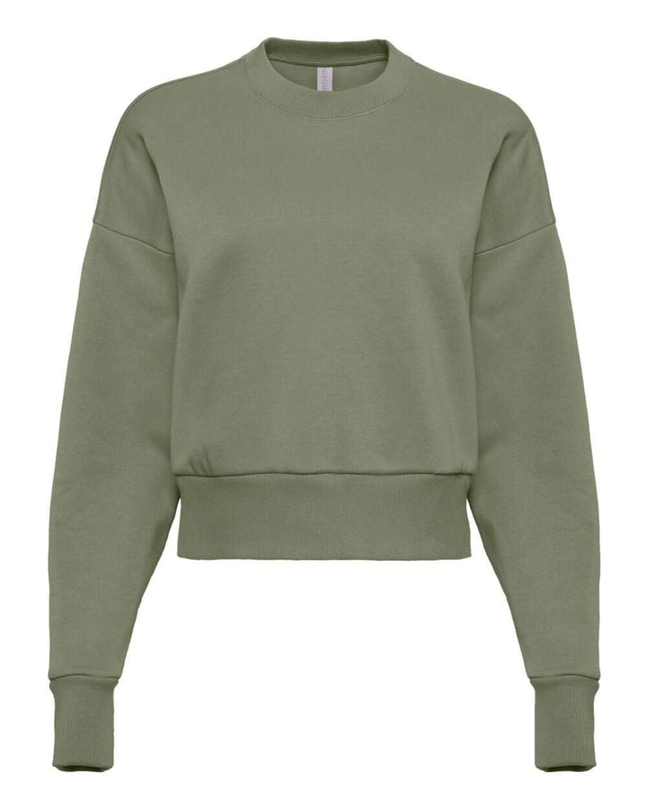 Next Level Women’s Heavyweight Crewneck Sweatshirt 9087 - Light Olive / XS - Sweatshirts & Hoodies