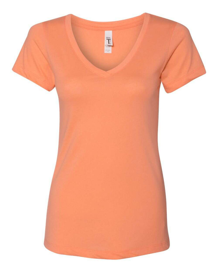 Next Level Women’s Ideal V-Neck T-Shirt 1540 - Colorset 2 - Light Orange / XS - T-Shirts