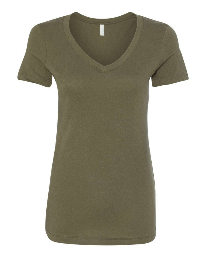 Next Level Women’s Ideal V-Neck T-Shirt 1540 - Colorset 2 - Military Green / XS - T-Shirts