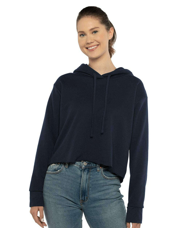 Next Level Women’s Laguna Sueded Raw Edge Crop Hoodie 9384 - Sweatshirts & Hoodies