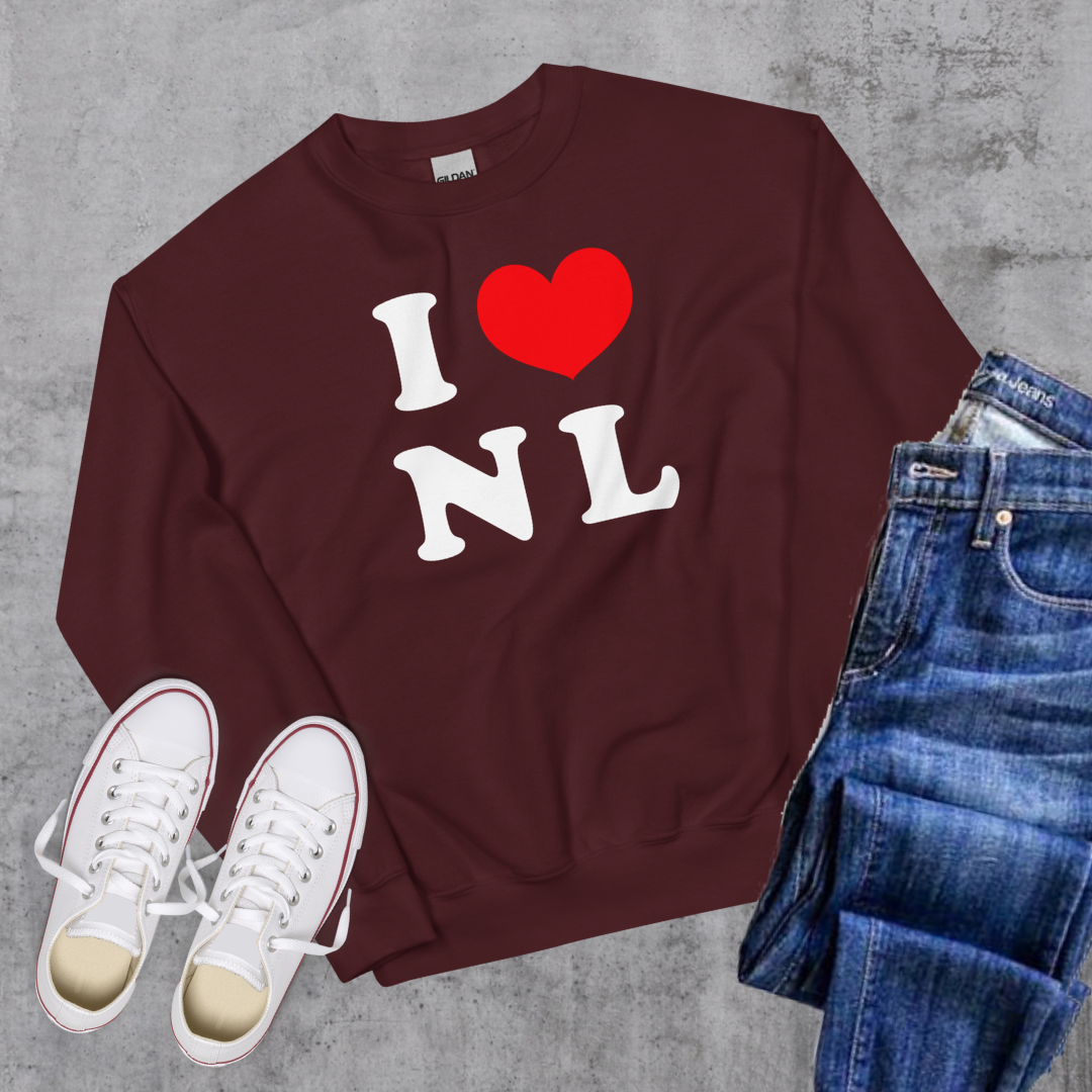 I ❤️ NL Crewneck - Maroon / S