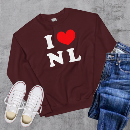 I ❤️ NL Crewneck - Maroon / S