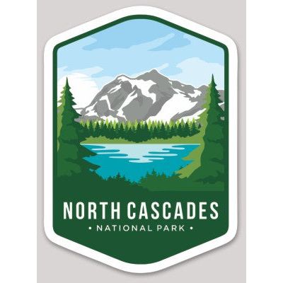 North Cascades National Park Die Cut Sticker Large - sticker