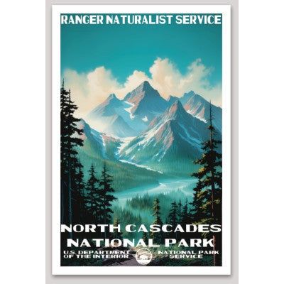 North Cascades National Park WPA Sticker Large - sticker