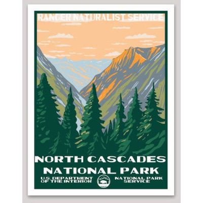 North Cascades National Park WPA Sticker Large - sticker