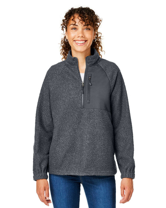 North End Ladies’ Aura Sweater Fleece Quarter-Zip NE713W - CARBON / XS - Fleece Jackets
