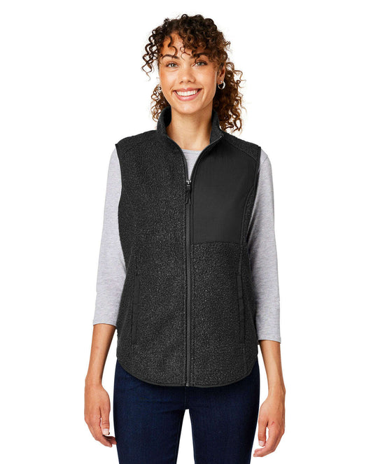 North End Ladies’ Aura Sweater Fleece Vest NE714W - BLACK / XS - Fleece Jackets