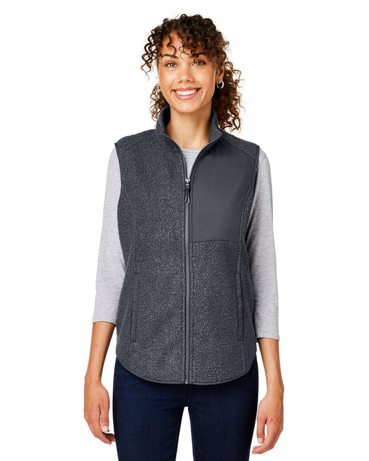 North End Ladies’ Aura Sweater Fleece Vest NE714W - CARBON / XS - Fleece Jackets