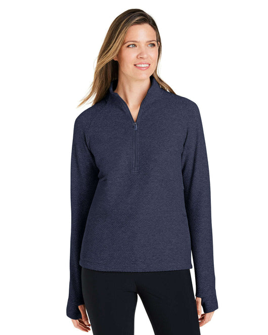 North End Ladies’ Spirit Textured Quarter-Zip NE725W - CLASSIC NAVY HTH / XS - QUARTER ZIP