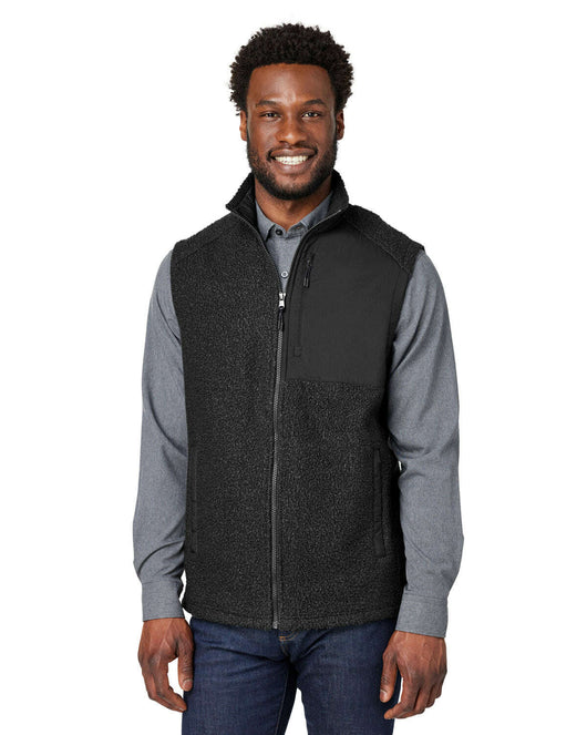 North End Men’s Aura Sweater Fleece Vest NE714 - BLACK / S - Fleece Jackets