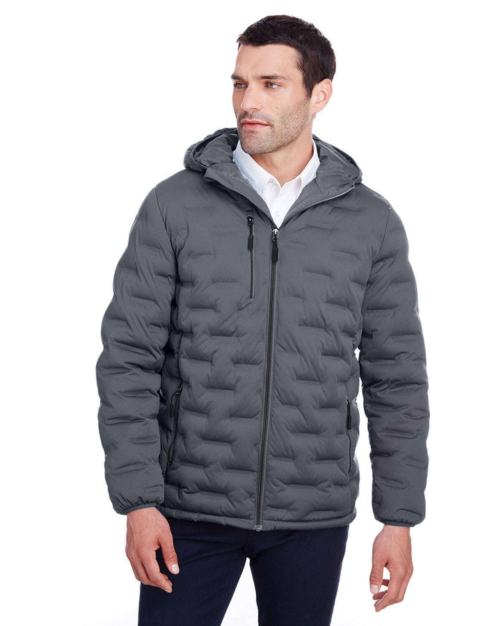 North End Men’s Loft Puffer Jacket NE708 - CARBON / BLACK / S - Outerwear