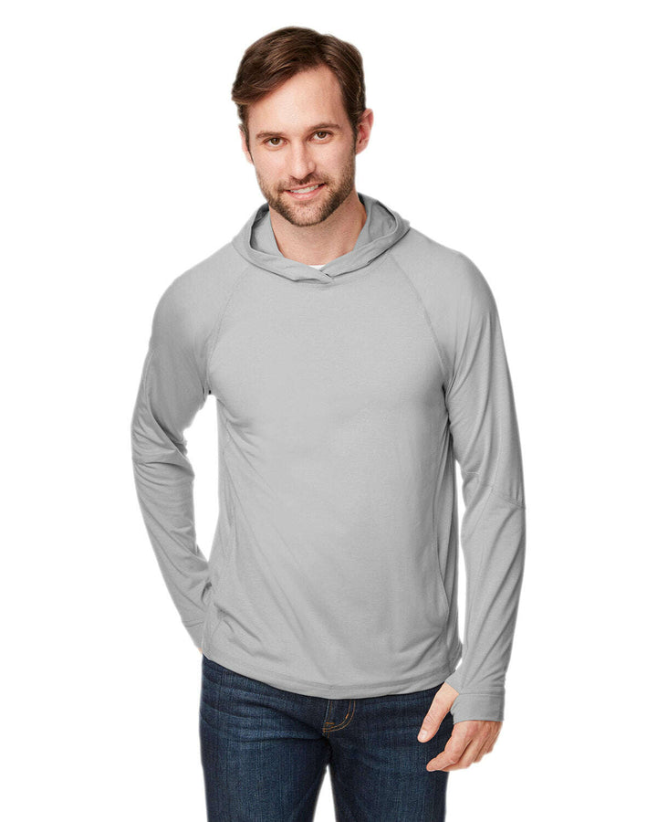 North End Unisex JAQ Stretch Performance Hooded T-Shirt NE105 - PLATINUM / XXS - T-Shirts