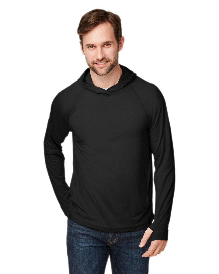 North End Unisex JAQ Stretch Performance Hooded T-Shirt NE105 - BLACK / XXS - T-Shirts