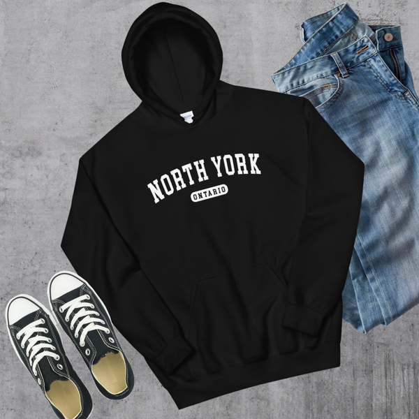 North York ON College Hoodie - Black / S