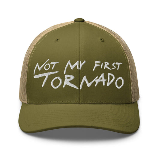 Not My First Tornado Retro Trucker Hat - Moss/ Khaki