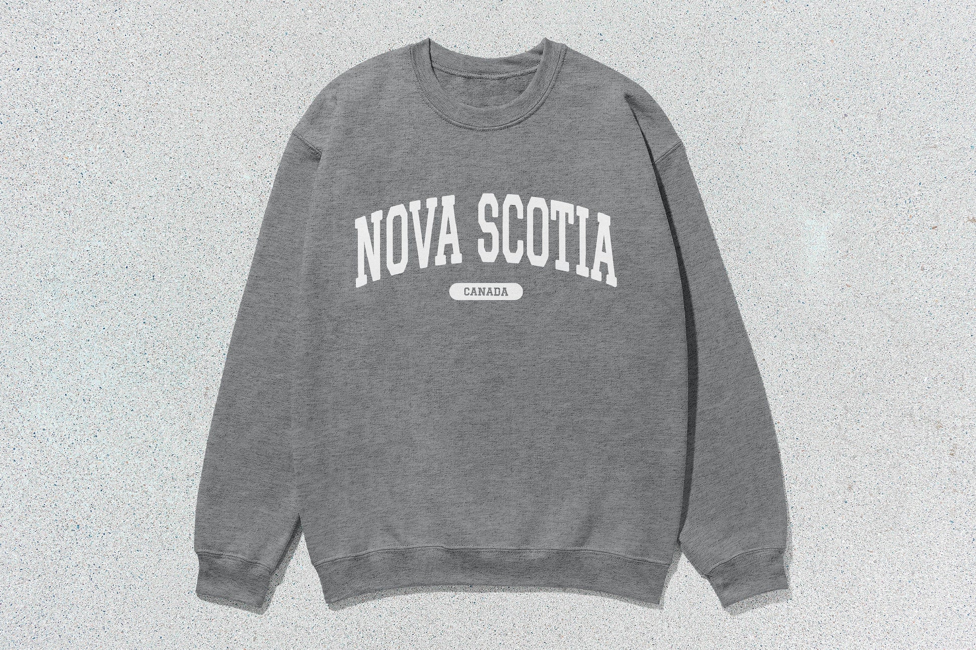 Gray Nova Scotia crewneck sweatshirt in unisex heavy blend for custom apparel offers comfort