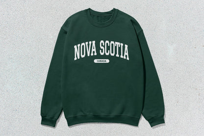 Green Nova Scotia unisex heavy blend crewneck sweatshirt showcasing custom apparel style